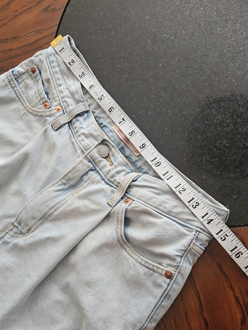 Levi's Ribcage High Rise Pleated Shorts 29 In Light Blue - Picture 12 of 16